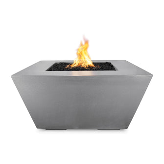 36" Square Redan Fire Pit - GFRC Concrete - Ash - Match Lit - Natural Gas