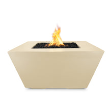 36" Square Redan Fire Pit - GFRC Concrete - Ash - Match Lit - Natural Gas