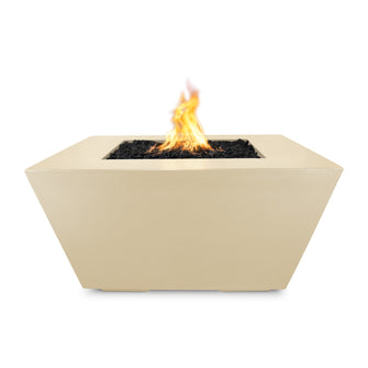 36" Square Redan Fire Pit - GFRC Concrete - Ash - Match Lit - Natural Gas