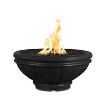 24" Round Roma Fire Bowl - GFRC Concrete - Ash - Match Lit - Natural Gas