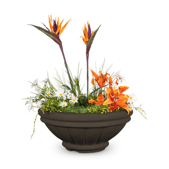 24" Round Roma Planter Bowl - GFRC Concrete - Ash -