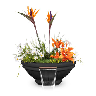 24" Round Roma Planter & Water Bowl - GFRC Concrete - Ash -