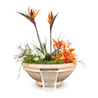 24" Round Roma Planter & Water Bowl - GFRC Concrete - Ash -