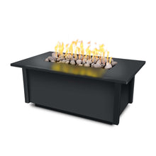 48" Rectangular Salinas Fire Table - Powder Coated Metal - Black - Match Lit - Natural Gas