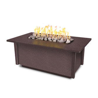 48" Rectangular Salinas Fire Table - Powder Coated Metal - Black - Match Lit - Natural Gas