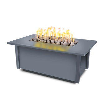 48" Rectangular Salinas Fire Table - Powder Coated Metal - Black - Match Lit - Natural Gas