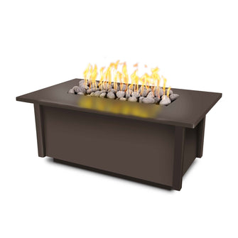 48" Rectangular Salinas Fire Table - Powder Coated Metal - Black - Match Lit - Natural Gas