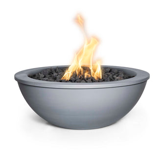 27" Round Sedona Fire Bowl - Powder Coated Metal - Black - Match Lit - Natural Gas