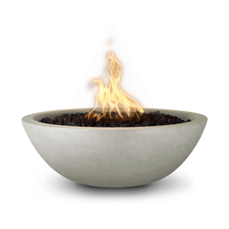 27" Round Sedona Fire Bowl - GFRC Concrete - Ash - Match Lit - Natural Gas