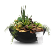 27" Round Sedona Planter & Water Bowl - GFRC Concrete - Ash -