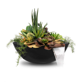 27" Round Sedona Planter & Water Bowl - GFRC Concrete - Ash -