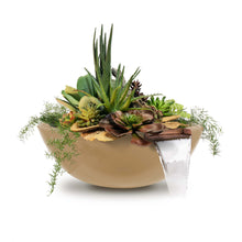 27" Round Sedona Planter & Water Bowl - GFRC Concrete - Ash -