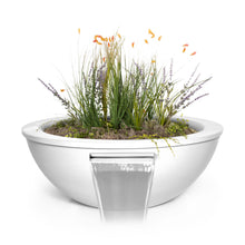 27" Round Sedona Planter & Water Bowl - Powder Coated Metal - Black -