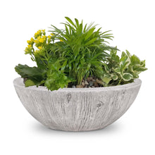 27" Round Sedona Planter Bowl - Wood Grain GFRC Concrete - Ebony -