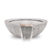 27" Round Sedona Water Bowl - Wood Grain GFRC Concrete - Ivory -