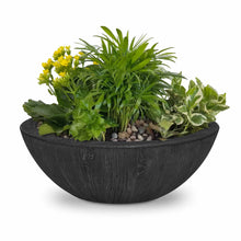 27" Round Sedona Planter Bowl - Wood Grain GFRC Concrete - Ebony -