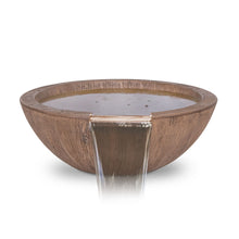 27" Round Sedona Water Bowl - Wood Grain GFRC Concrete - Ivory -