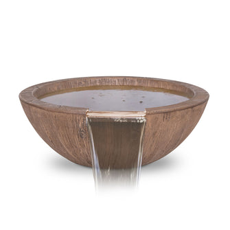 27" Round Sedona Water Bowl - Wood Grain GFRC Concrete - Ivory -