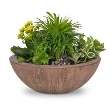 27" Round Sedona Planter Bowl - Wood Grain GFRC Concrete - Ebony -