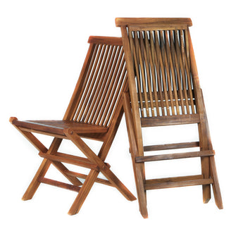 Teak 5-Piece 4-ft Octagon Folding Table & Folding Chair Set, A Smart Use Of Space.