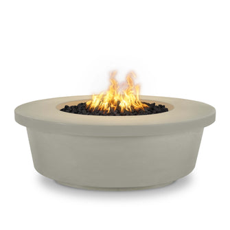 48" Round Tempe Fire Pit - GFRC Concrete - Ash - Match Lit - Natural Gas