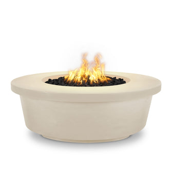 48" Round Tempe Fire Pit - GFRC Concrete - Ash - Match Lit - Natural Gas
