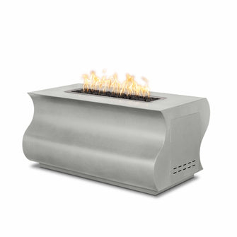 48" Rectangular Tidal Fire Pit - Powder Coated Metal - Black - Match Lit - Natural Gas