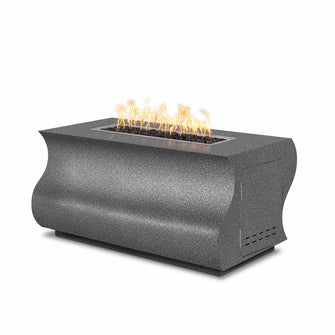 48" Rectangular Tidal Fire Pit - Powder Coated Metal - Black - Match Lit - Natural Gas