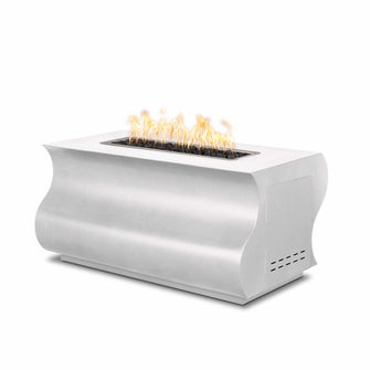 48" Rectangular Tidal Fire Pit - Powder Coated Metal - Black - Match Lit - Natural Gas