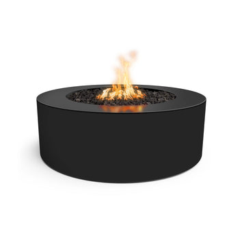 48" Round Unity Fire Pit - Powder Coated Metal - Black - Match Lit - Natural Gas