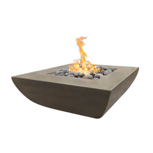 42" Square Avalon Fire Pit - GFRC Concrete - Ash - Match Lit - Natural Gas