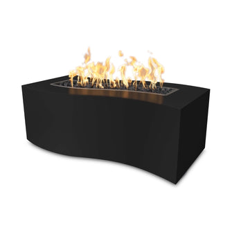 60" Rectangular Billow Fire Pit - Powder Coated Metal - Black - Match Lit - Natural Gas