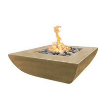 42" Square Avalon Fire Pit - GFRC Concrete - Ash - Match Lit - Natural Gas