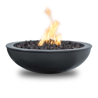 36" Round Sedona Fire Bowl - Powder Coated Metal - Black - Match Lit - Natural Gas