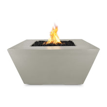 36" Square Redan Fire Pit - GFRC Concrete - Ash - Match Lit - Natural Gas