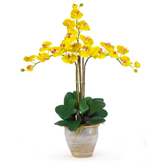 27" Artificial Triple Stem Phalaenopsis Silk Orchid Arrangement