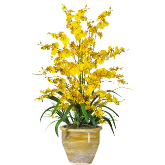 32" Artificial Triple Dancing Lady Arrangement w/Planter - Low Maintenance, Life-Like & Vibrant Silk Flowers For Busy People.