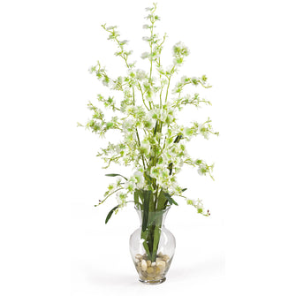 31" Artificial Dancing Lady Arrangement w/Glass Vase - Low Maintenance, Life-Like & Vibrant Silk Flowers For Busy People.
