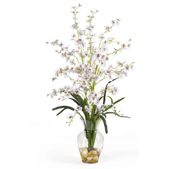31" Artificial Dancing Lady Arrangement w/Glass Vase - Low Maintenance, Life-Like & Vibrant Silk Flowers For Busy People.