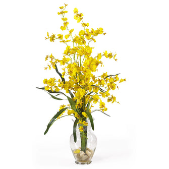 31" Artificial Dancing Lady Arrangement w/Glass Vase - Low Maintenance, Life-Like & Vibrant Silk Flowers For Busy People.