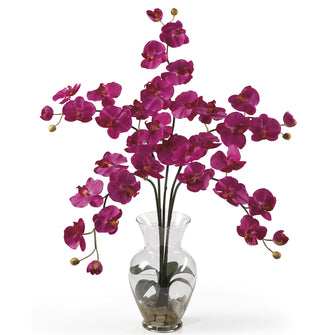 31" Artificial Phalaenopsis Liquid IllusionFlower, Low Maintenance Life Like Plants For Busy People.
