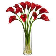 20" Artificial Mini Calla Lily Silk Flower Arrangement w/Vase - Low Maintenance, Life-Like & Vibrant Silk Flowers For Busy People.