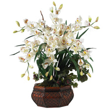 36" Artificial Large Cymbidium Silk Flower Arrangement -w/Vase - Low Maintenance, Life-Like & Vibrant Silk Flowers For Busy People.