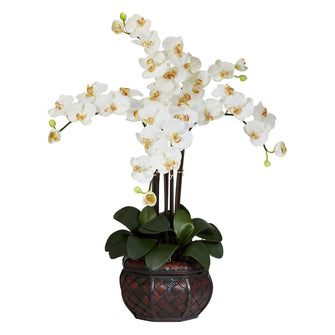 31" Artificial Phalaenopsis Flower w/Decorative Vase Silk.