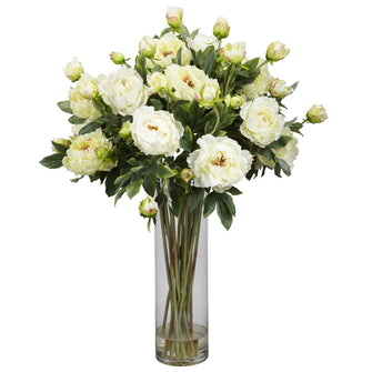 38" Giant Peony Silk Flower Arrangement w/Vase - Low Maintenance, Life-Like & Vibrant Silk Flowers For Busy People.