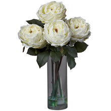 18" Artificial Rose Arrangement w/Cylinder Vase - Low Maintenance, Life-Like & Vibrant Silk Flowers For Busy People.