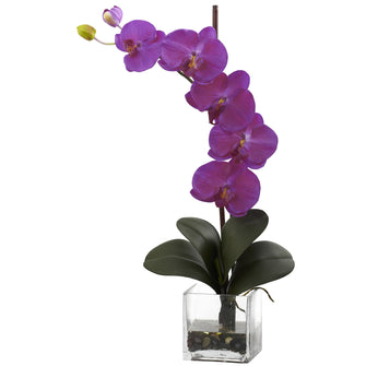 26" Artificial Giant Phal Orchid w/Vase - Low Maintenance, Life-Like & Vibrant Silk Flowers For Busy People.