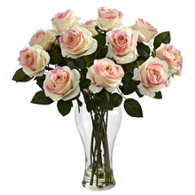 18" Artificial Blooming Rose Arrangement w/Vase - Low Maintenance, Life-Like & Vibrant Silk Flowers For Busy People.