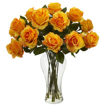 18" Artificial Blooming Rose Arrangement w/Vase - Low Maintenance, Life-Like & Vibrant Silk Flowers For Busy People.
