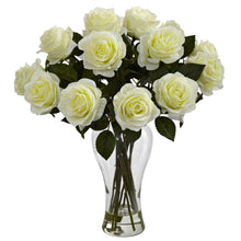 18" Artificial Blooming Rose Arrangement w/Vase - Low Maintenance, Life-Like & Vibrant Silk Flowers For Busy People.